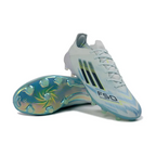 Crampons Adidas F50 Blanche et bleu