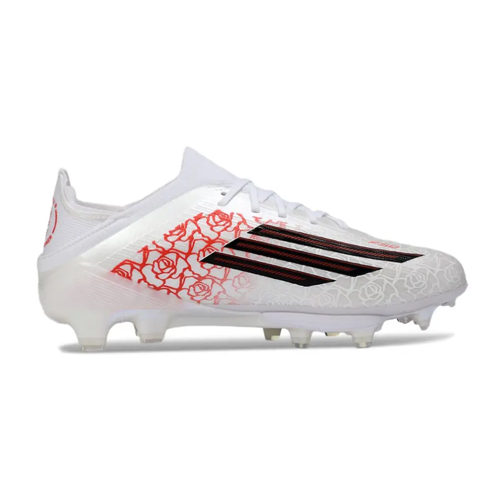 Crampons Adidas F50 Blanche et rouge