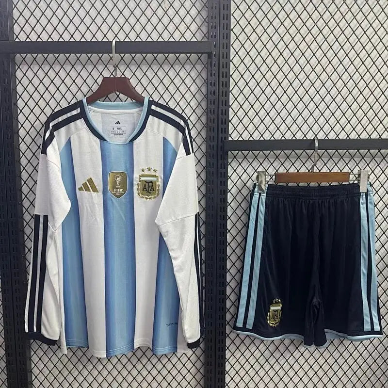 Kit enfant Argentine Coupe du Monde 2026 Domicile Manches Longues