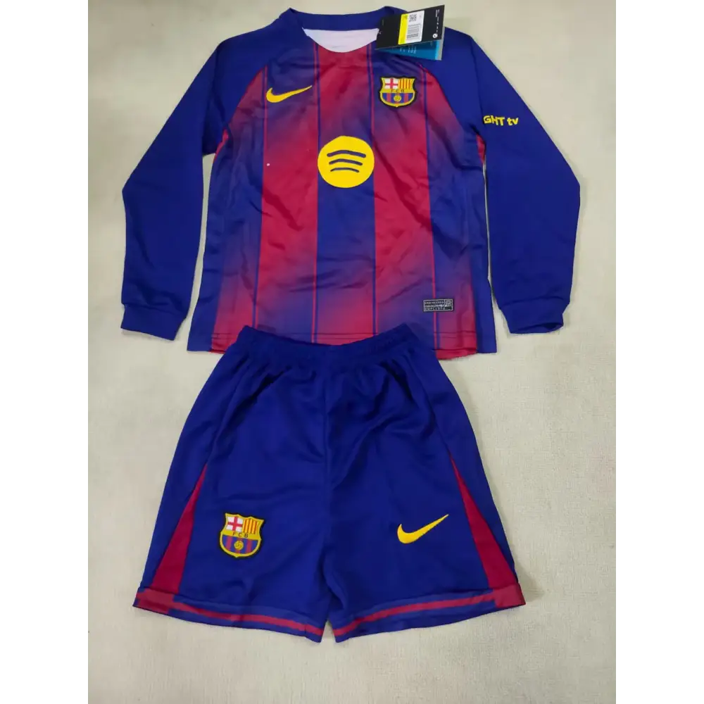 Kit Enfant FC Barcelone Manches Longues Domicile 25/26
