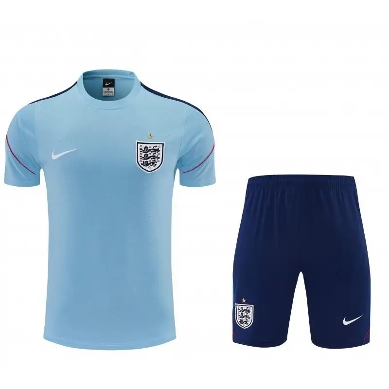 Kit Entraînement Angleterre Coupe du Monde 2026 Manches courtes Bleu ciel