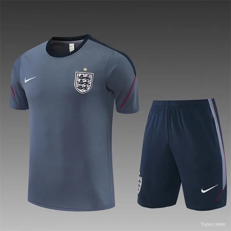 Kit Entraînement Angleterre Coupe du Monde 2026 Manches courtes Gris