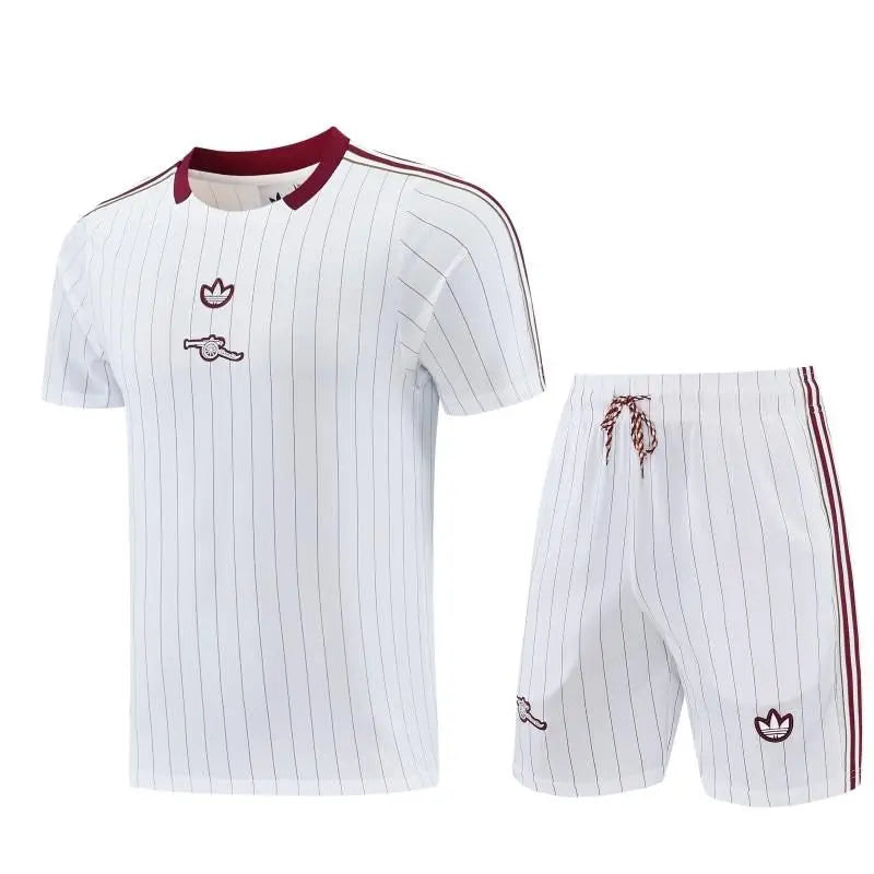 Kit Entraînement Arsenal Blanc 2025/2026 Manches courtes