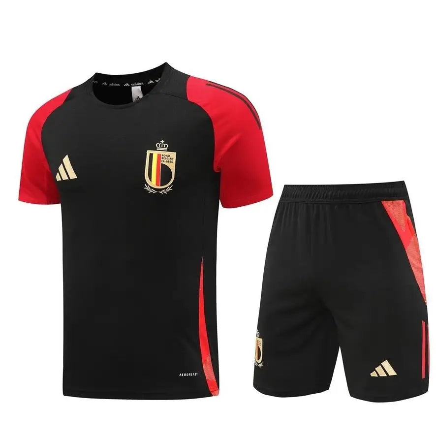Kit Entraînement Belgique noir 2025/2026 Manches courtes