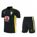 Kit Entraînement Brésil Coupe du monde 2026 Manches courtes avec sponsors