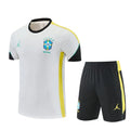 Kit Entraînement Brésil Coupe du monde 2026 Manches courtes Blanc