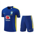 Kit Entraînement Brésil Coupe du monde 2026 Manches courtes Bleu cobalt
