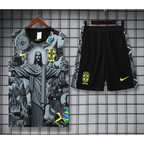 Kit Entraînement Brésil Noir & Gris 2025/2026