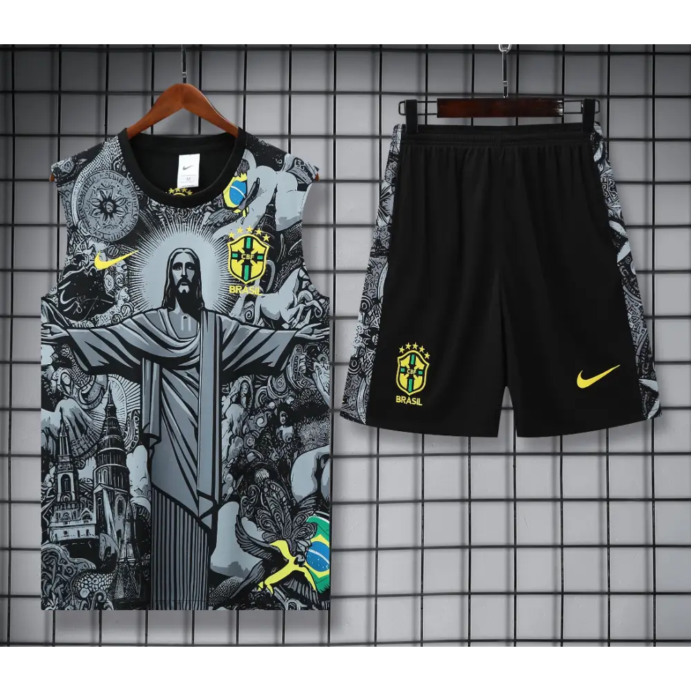 Kit Entraînement Brésil Noir & Gris 2025/2026
