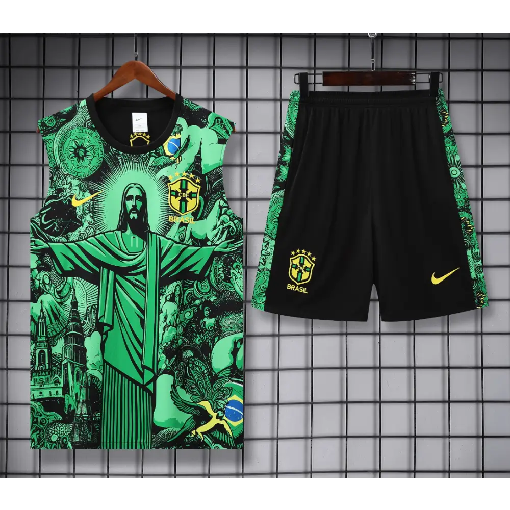 Kit Entraînement Brésil Noir & Vert 2025/2026