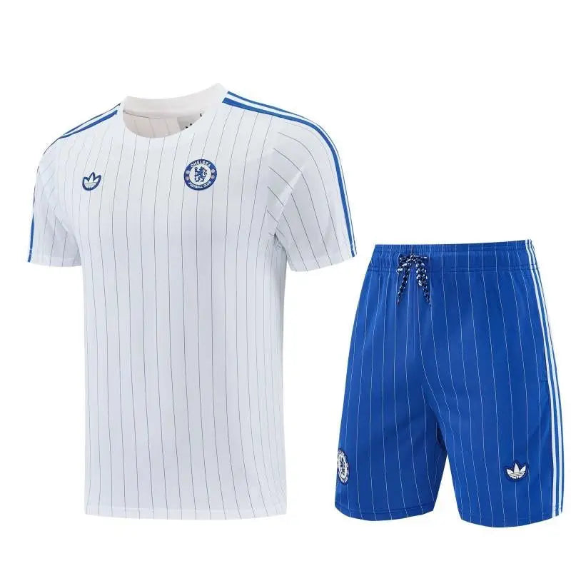 Kit Entraînement Chelsea Blanc Icon 2025/2026 Manches courtes