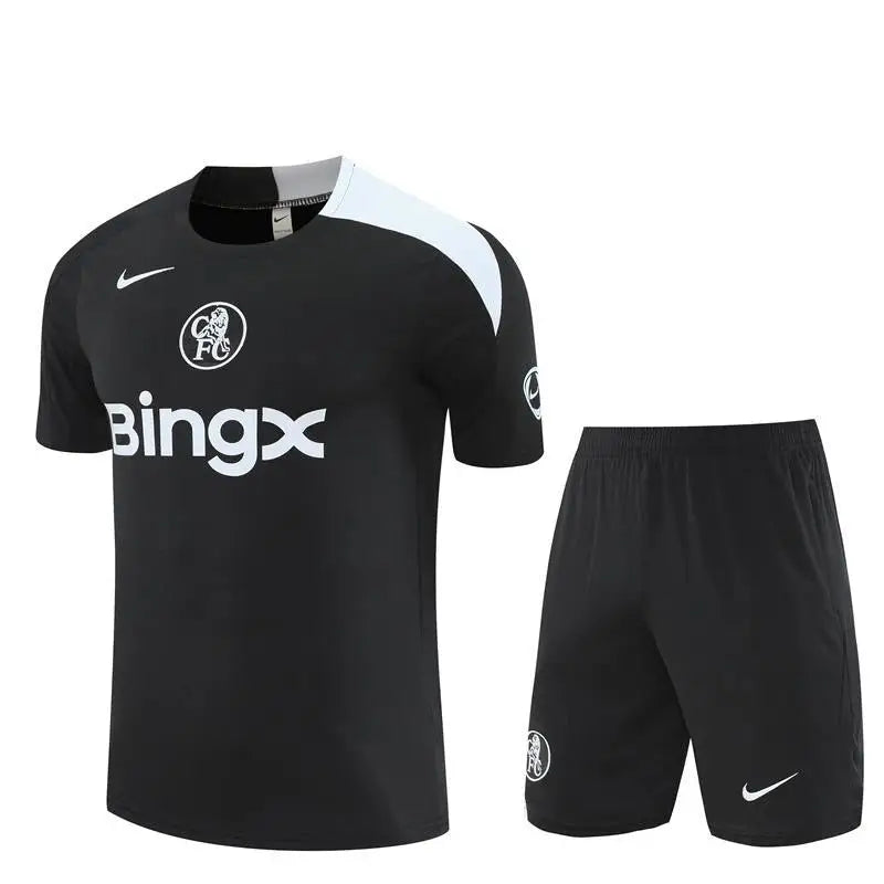 Kit Entraînement Chelsea Noir 2025/2026 Manches courtes