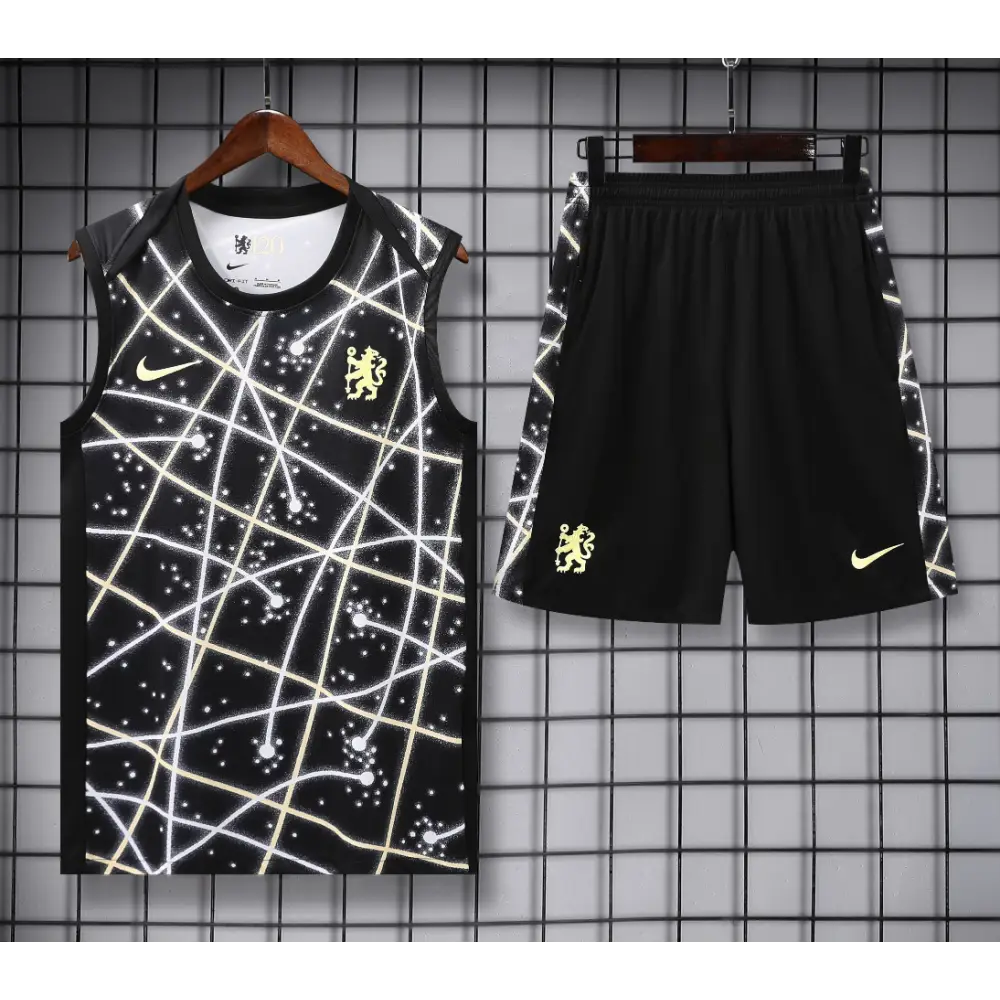 Kit Entraînement Chelsea Noir Rayé 2025/2026