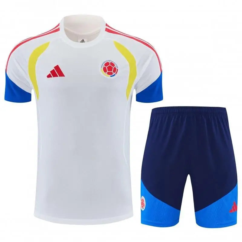 Kit Entraînement Colombie Blanc & Jaune 2025/2026 Manches courtes