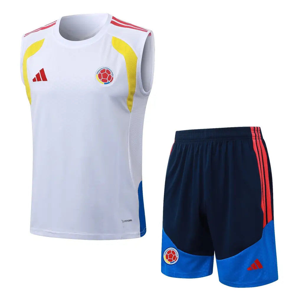 Kit Entraînement Colombie Blanc & Jaune 2025/2026