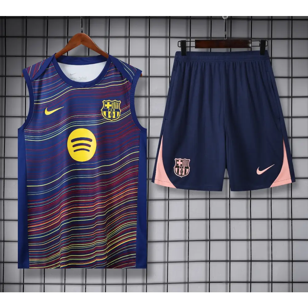 Kit Entraînement FC Barcelone Bleu Rayé 2025/2026