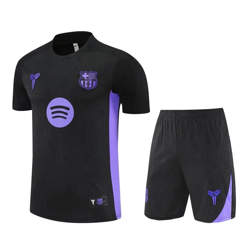 Kit Entraînement FC Barcelone Noir 2025/2026 Manches courtes