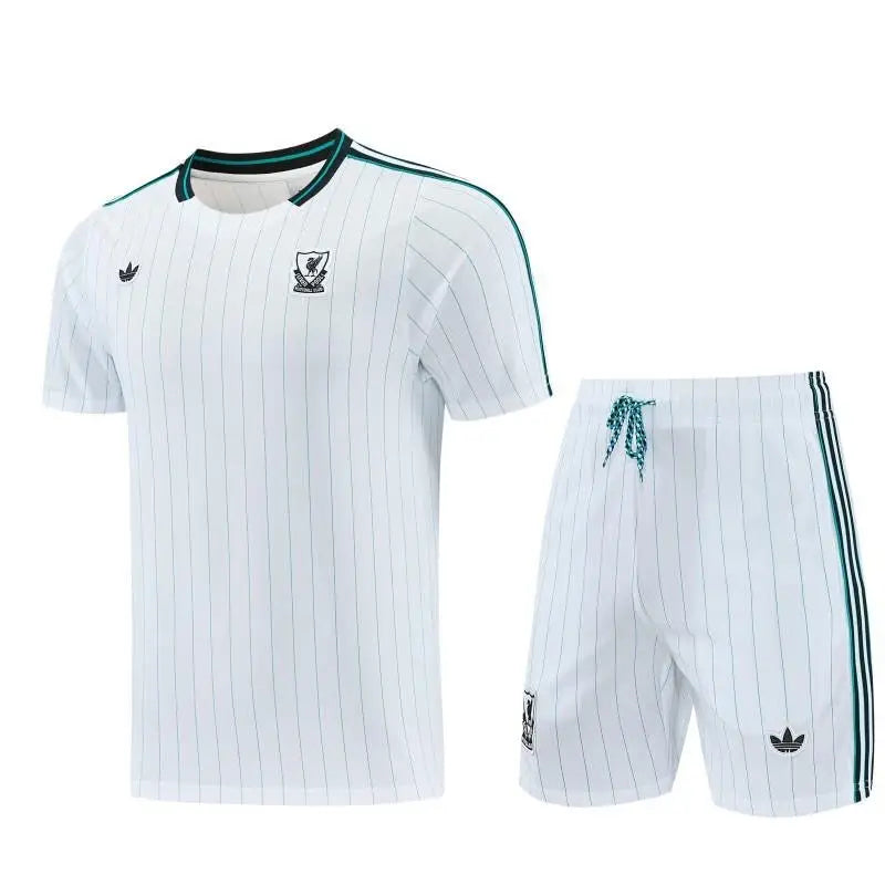 Kit Entraînement Liverpool Blanc 2025/2026 Manches courtes