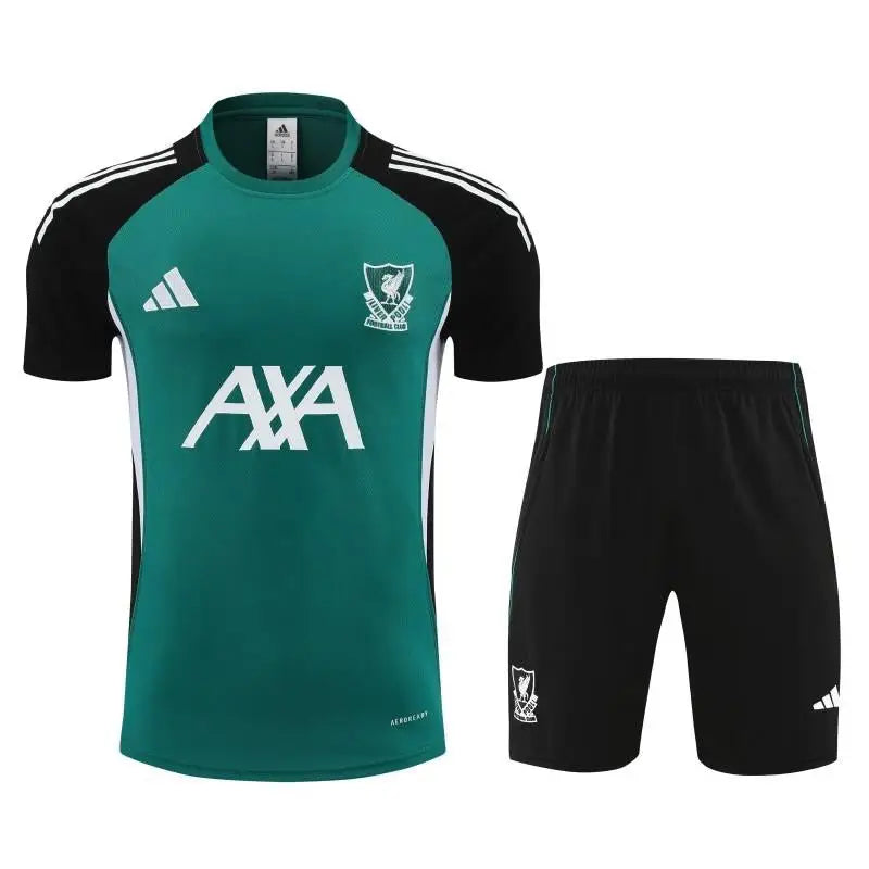 Kit Entraînement Liverpool Vert & Noir 2025/2026 Manches courtes