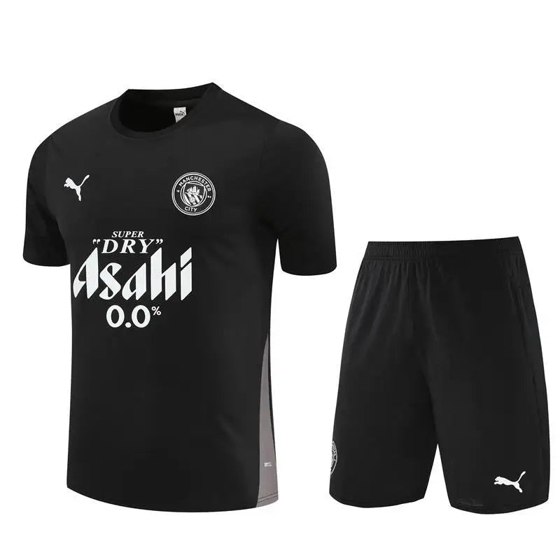Kit Entraînement Manchester city Noir 2025/2026 Manches courtes
