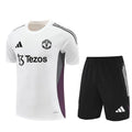 Kit Entraînement Manchester United Blanc 2025/2026 Manches courtes