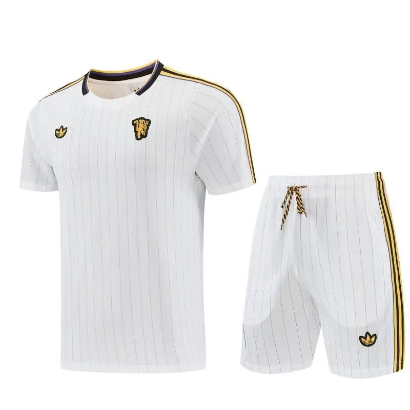 Kit Entraînement Manchester United Blanc Icon 2025/2026 Manches courtes