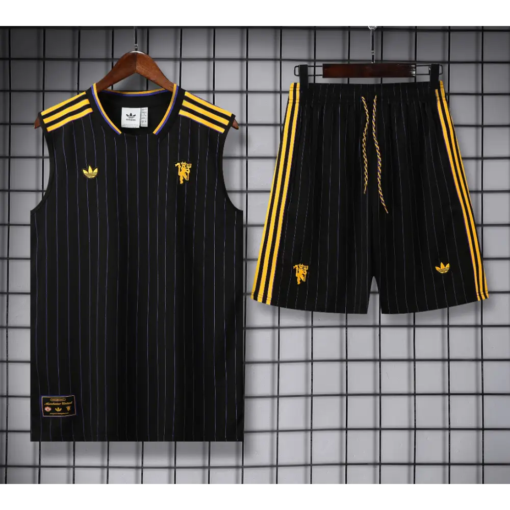 Kit Entraînement Manchester United Icon Noir & Jaune 2025/2026