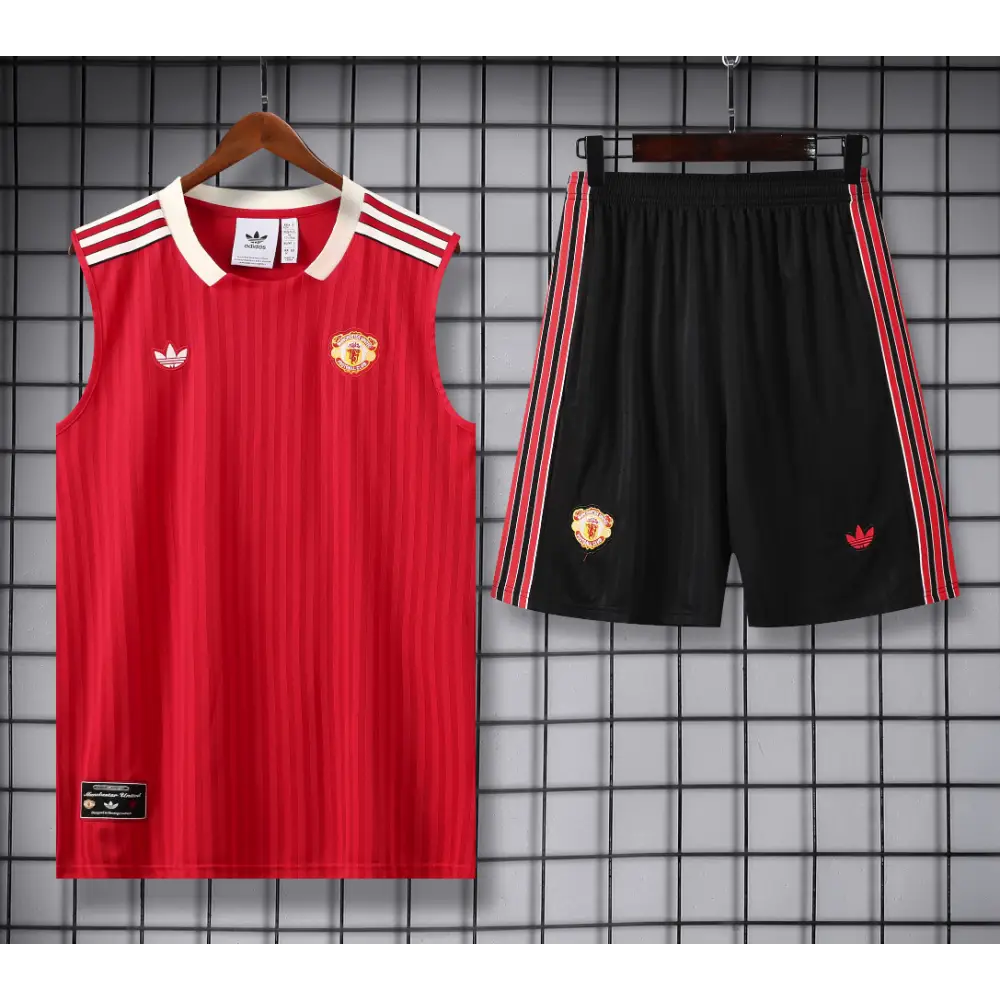Kit Entraînement Manchester United Icon Noir & Rouge 2025/2026
