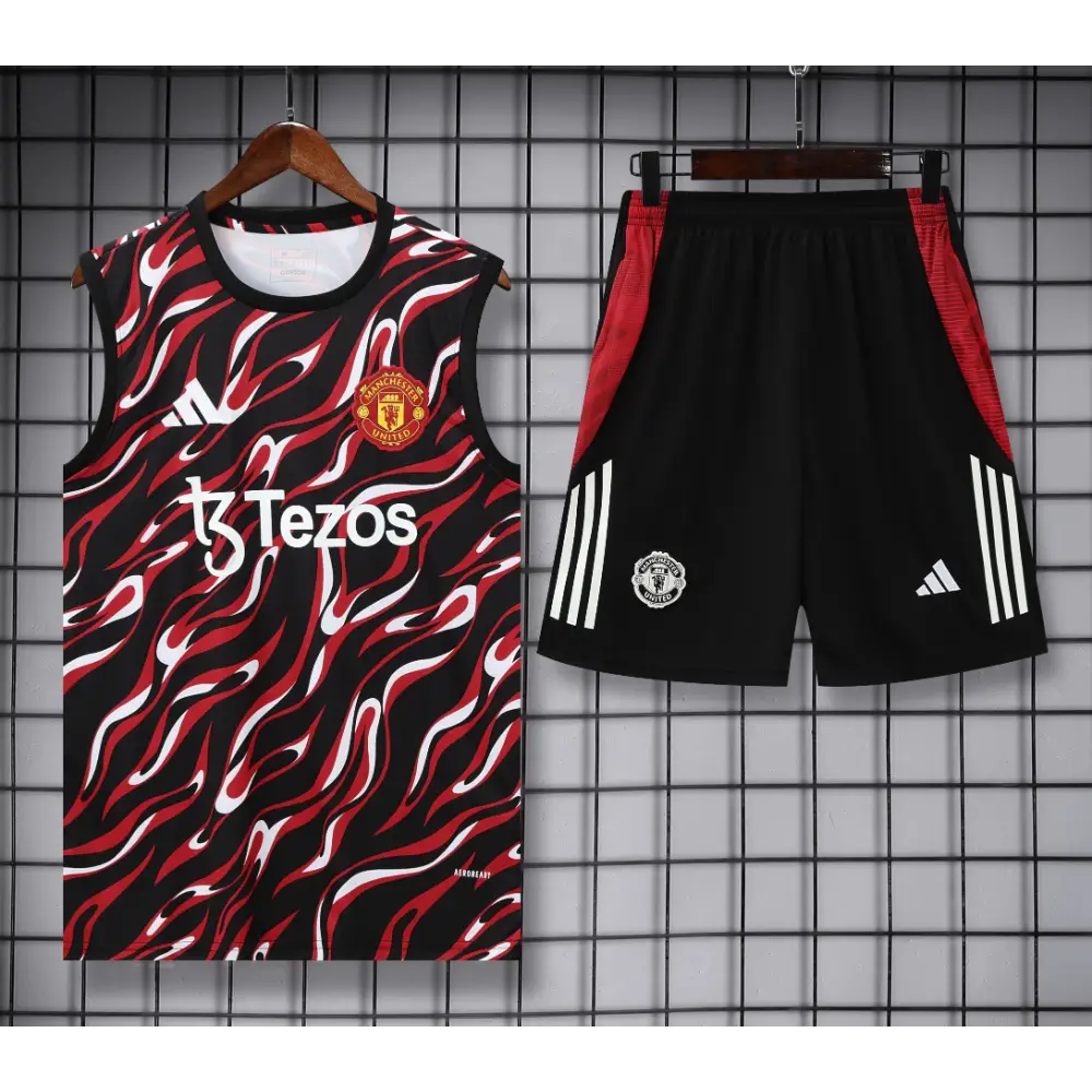 Kit Entraînement Manchester United Motifs Noir & Rouge 2025/2026