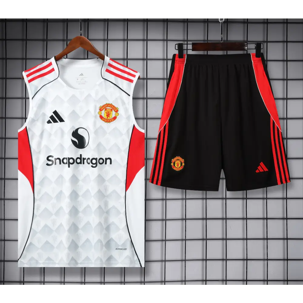 Kit Entraînement Manchester United Noir & Blanc 2025/2026