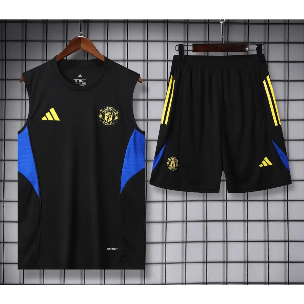 Kit Entraînement Manchester United Noir & Bleu 2025/2026