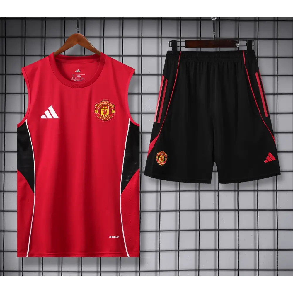 Kit Entraînement Manchester United Noir & Rouge 2025/2026