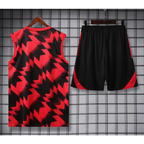Kit Entraînement Manchester United Noir & Rouge Rayé 2025/2026