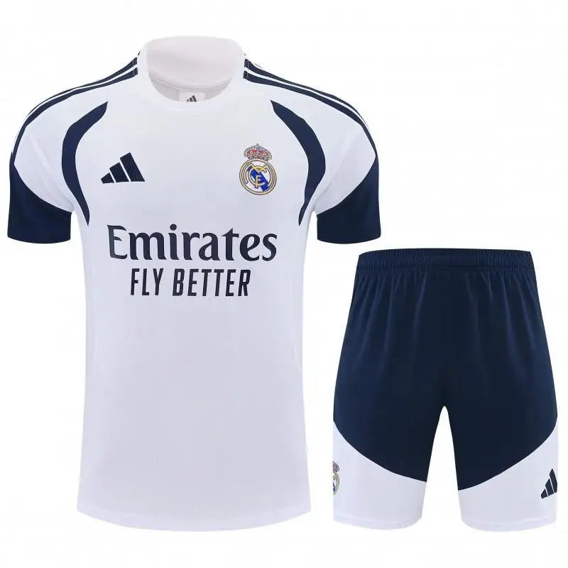 Kit Entraînement Real Madrid Blanc 2025/2026 Manches courtes