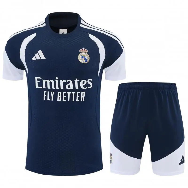 Kit Entraînement Real Madrid Bleu marine 2025/2026 Manches courtes