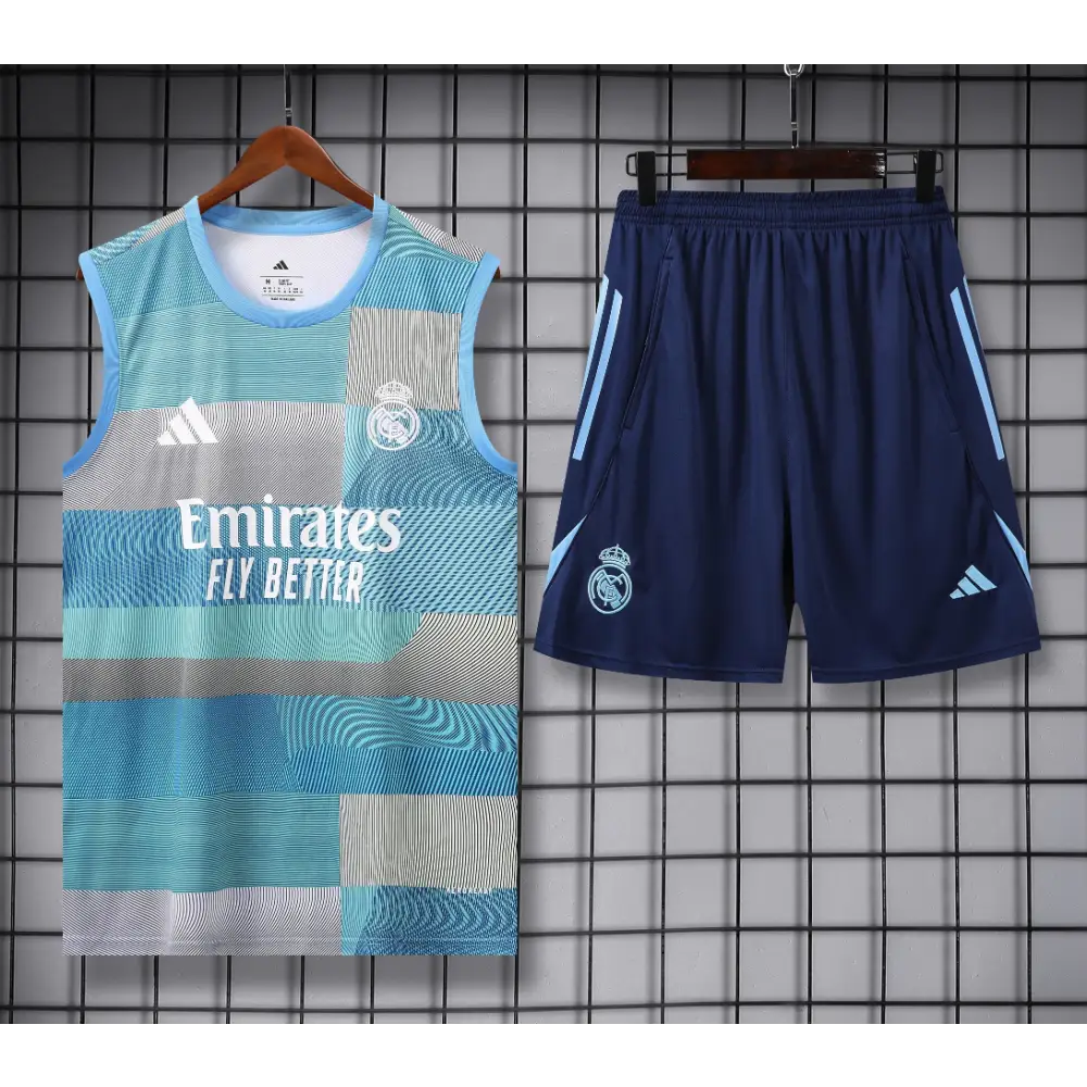 Kit Entraînement Real Madrid Gris & Bleu 2025/2026