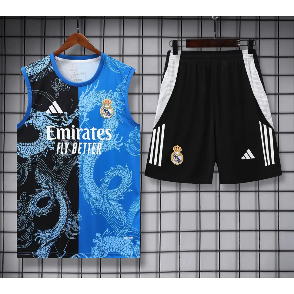 Kit Entraînement Real Madrid Dragon Noir & Bleu 2025/2026