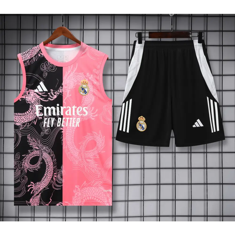 Kit Entraînement Real Madrid Dragon Noir & Rose 2025/2026