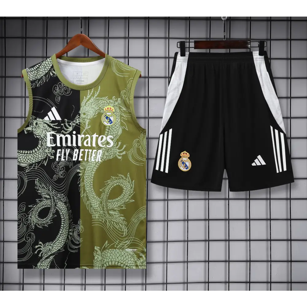 Kit Entraînement Real Madrid Dragon Noir & Vert 2025/2026