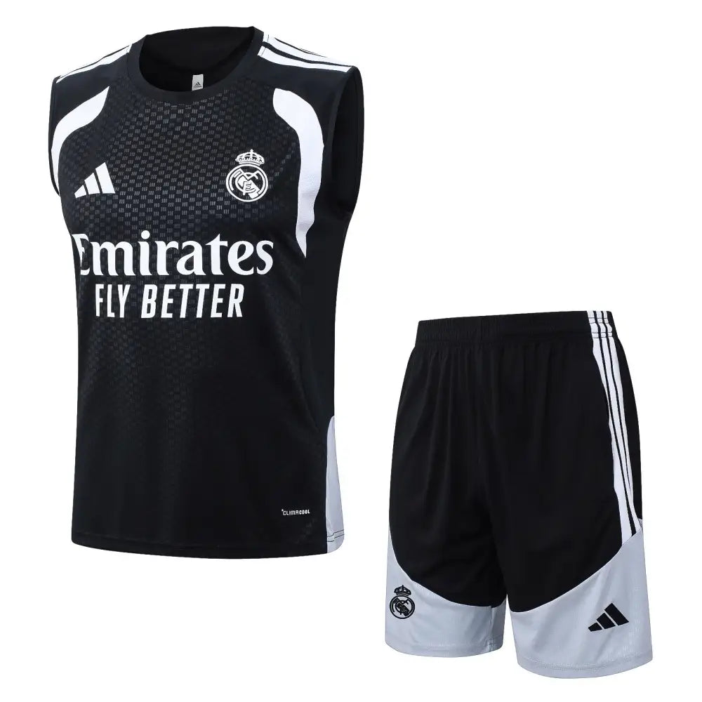Kit Entraînement Real Madrid Noir et blanc 2025/2026
