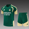 Kit Entraînement Real Madrid Vert & Crème 2025/2026 Manches courtes