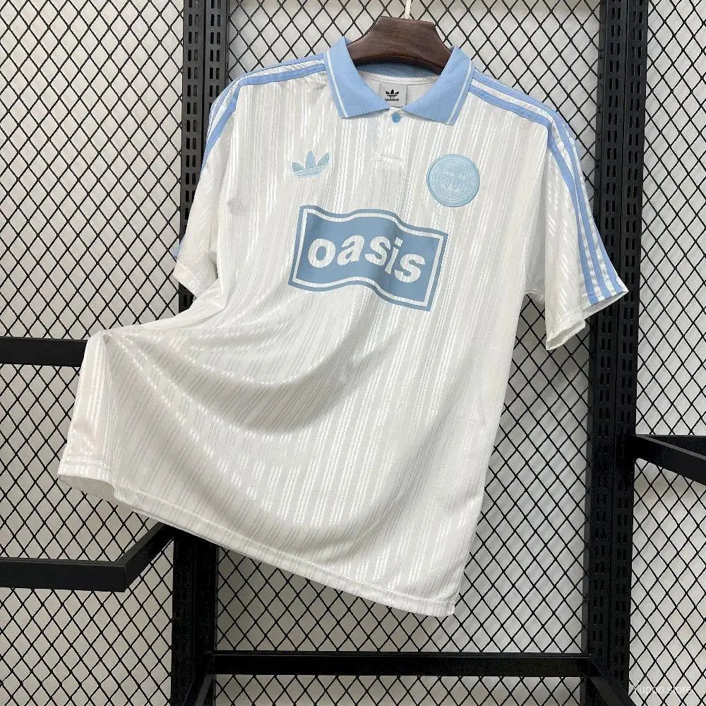 Maillot Adidas Trefoil Blanc et Bleu Oasis 2026