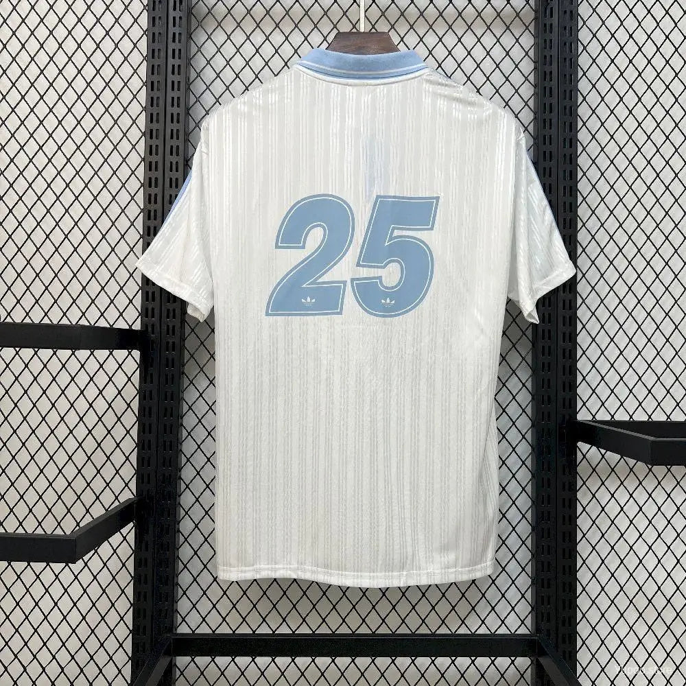 Maillot Adidas Trefoil Blanc et Bleu Oasis 2026