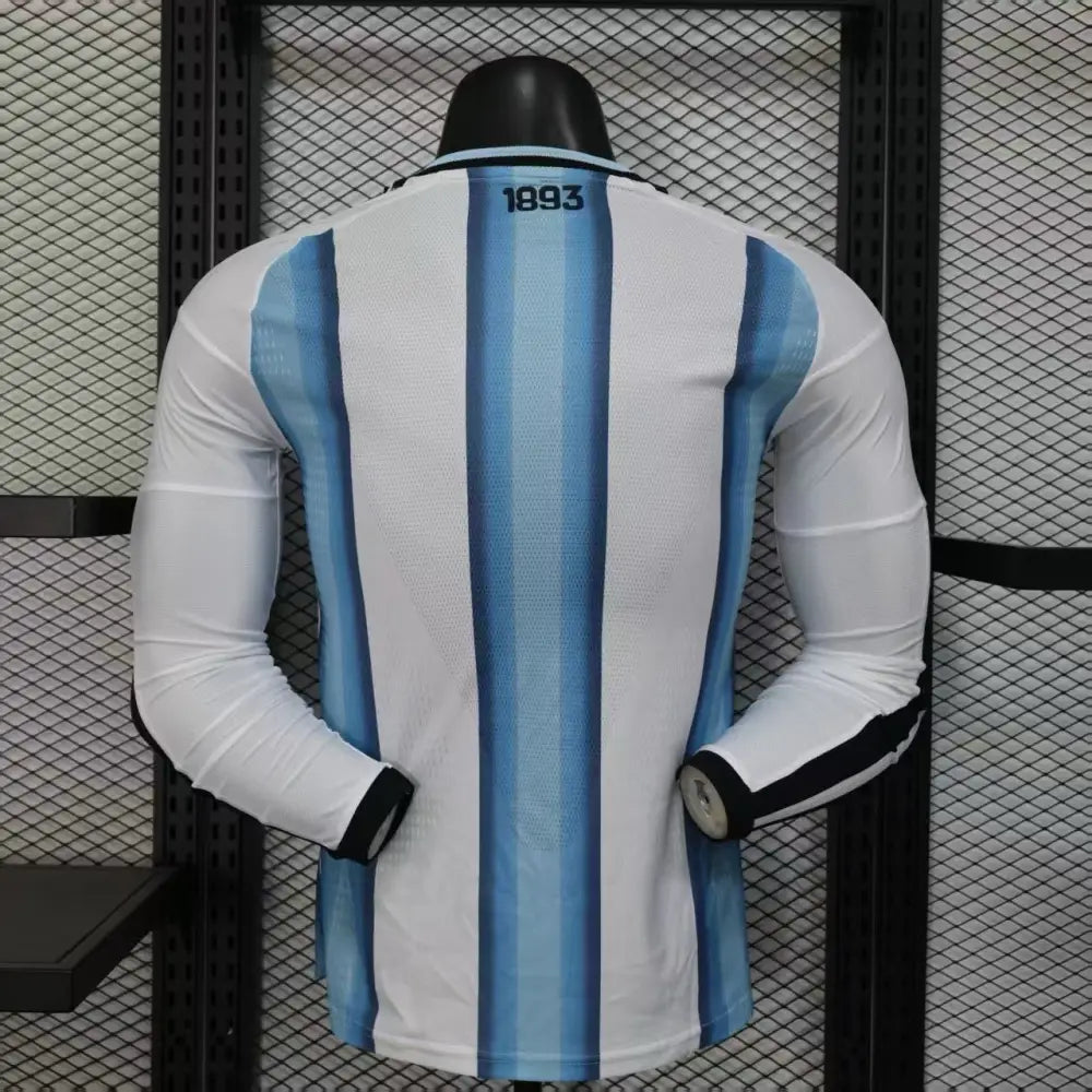 Maillot Argentine Coupe du Monde 2026 Domicile Patch Champions du Monde Manches longues Version Joueur