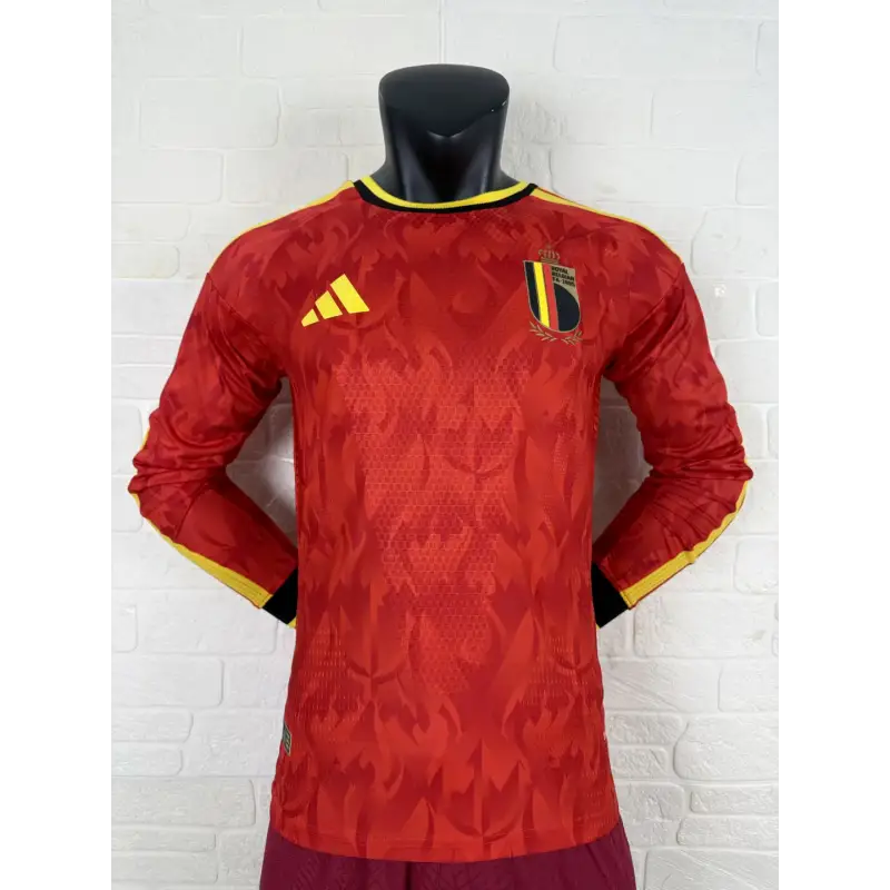 Maillot Belgique Coupe du Monde 2026 Domicile Version Joueur Manches Longues