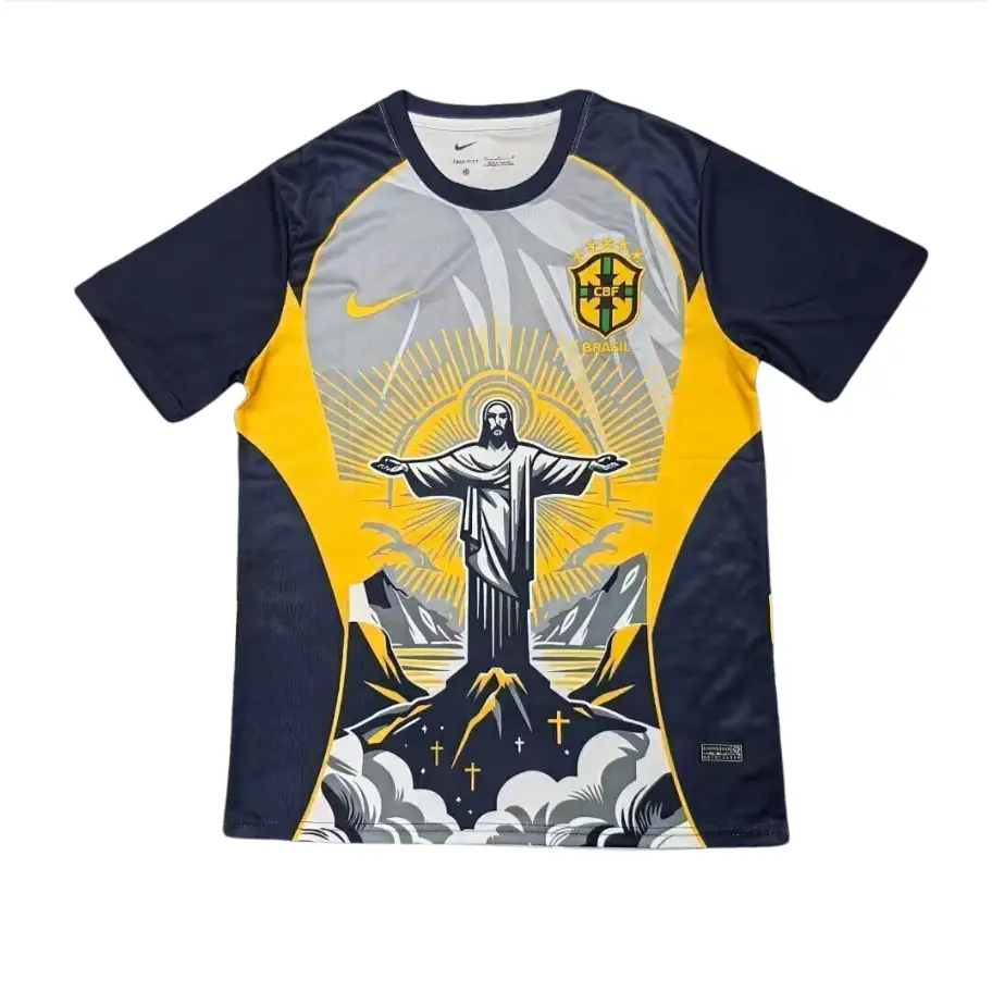 Maillot Brésil Christ Corcovado jaune 2026