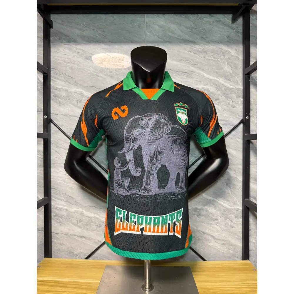 Maillot Cote d'Ivoire Concept Noir Elephant Version Joueur 2025/2026