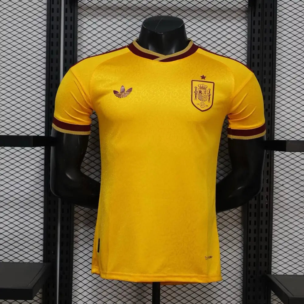 Maillot Espagne Coupe du Monde 2026 Extérieur Jaune Version Joueur