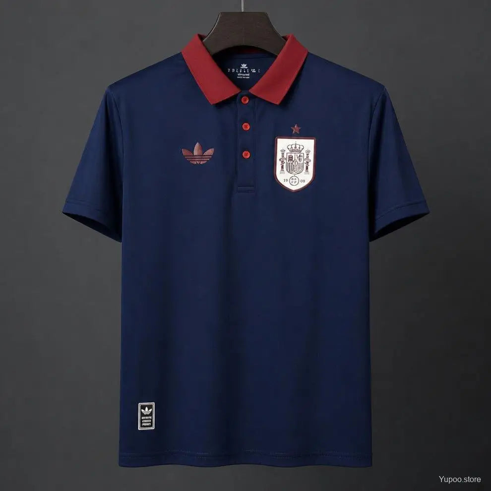 Maillot Espagne Coupe du Monde 2026 Polo Bleu Marine