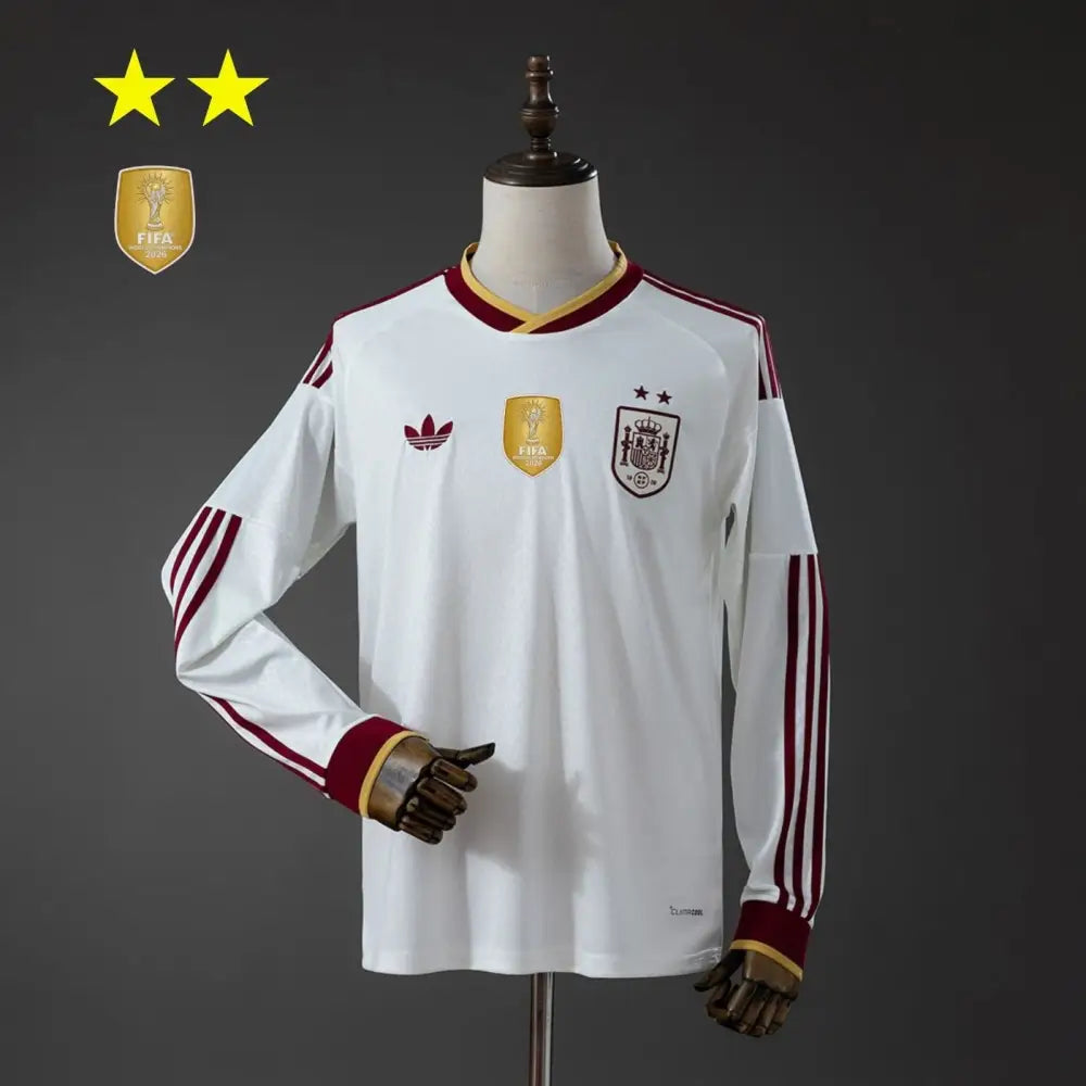Maillot Espagne Extérieur manches longues Coupe du Monde 2026 2 étoiles